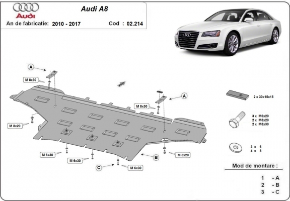 Protection sous moteur et de la boîte de vitesse Audi A8