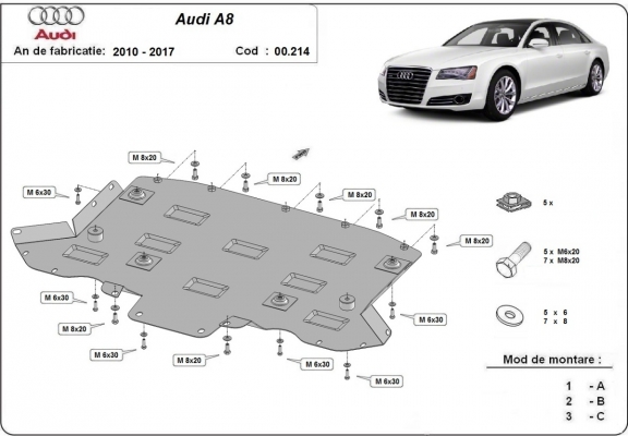 Protection de la boîte de vitesse Audi A8