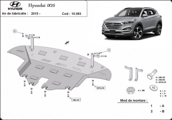 Protection sous moteur et de la boîte de vitesse Hyundai IX35
