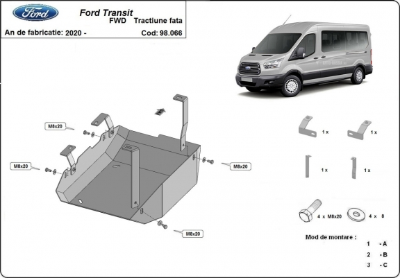 Protection réservoir AdBlue Ford Transit ( 4X2, 4X4 )
