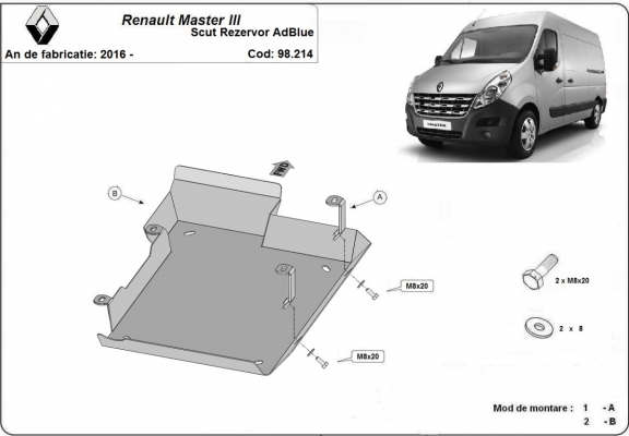 Protection réservoir AdBlue Renault Master 3 - Model 2