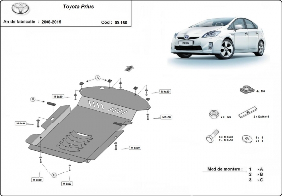 Protection convertisseur catalytique/cat lock Toyota Prius 3