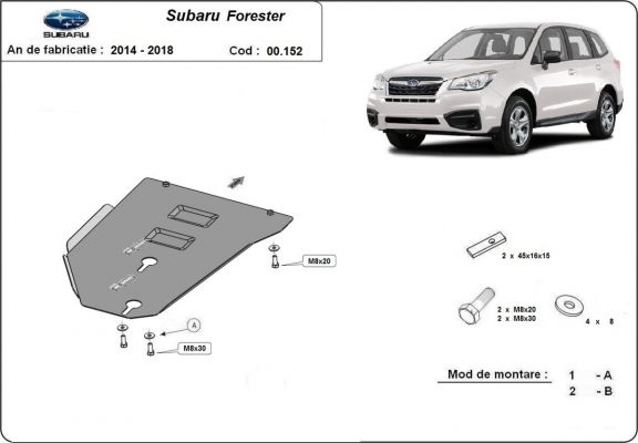 Protection de la boîte de vitesse  Subaru Forester 4 - manuelle