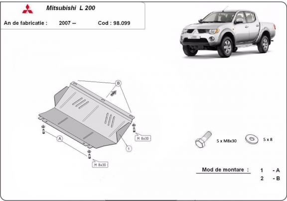 Protection sous  radiateur Mitsubishi L 200