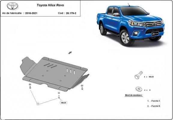 Protection Sous Moteur Toyota Hilux Revo - Aluminium
