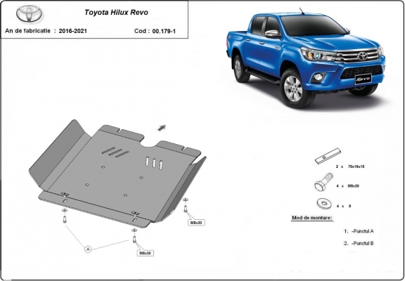Aluminium protection de la boîte de vitesse Toyota Hilux Revo