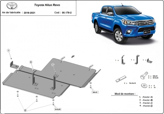 Protection du différentiel  Toyota Hilux Revo - Aluminium