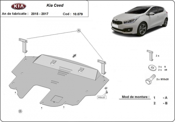 Protection sous moteur et de la boîte de vitesse Kia Ceed 