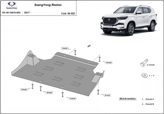 Protection de la boîte de vitesse SsangYong Rexton