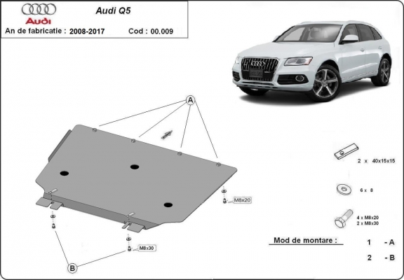 Protection de la boîte de vitesse Audi Q5