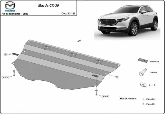 Protection sous moteur et de la boîte de vitesse Mazda CX-30