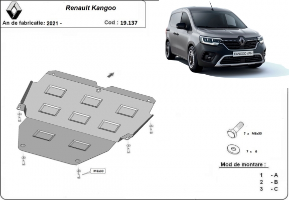 Protection sous moteur et de la boîte de vitesse Renault Kangoo Van