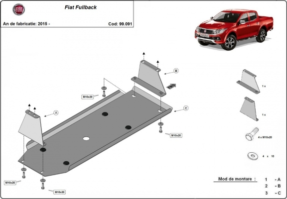 Protection de réservoir Fiat Fullback