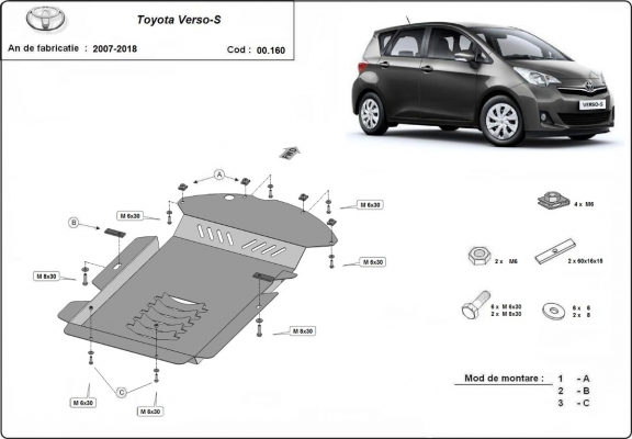 Protection convertisseur catalytique/cat lock Toyota Verso-S