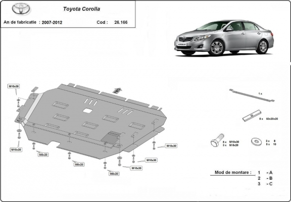 Protection Sous Moteur Toyota Corolla