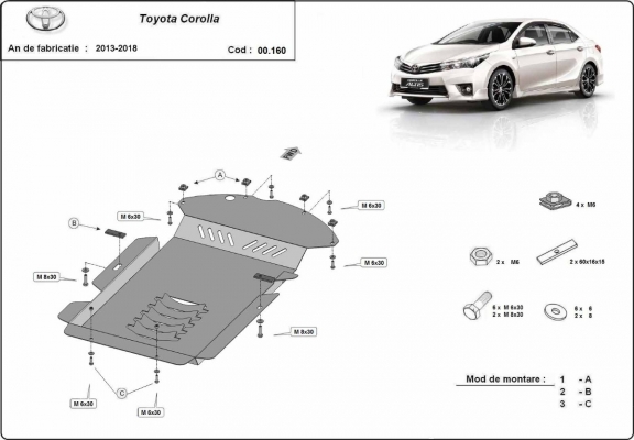 Protection convertisseur catalytique/cat lock Toyota Corolla