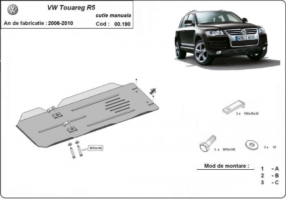 Protection de la boîte de vitesse manuelle VW Touareg 7L