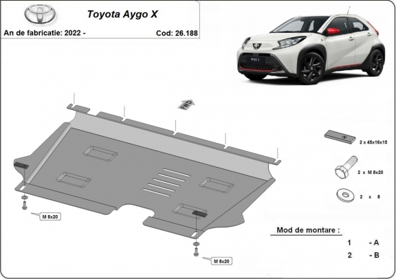 Protection sous moteur et de la boîte de vitesse Toyota Aygo X