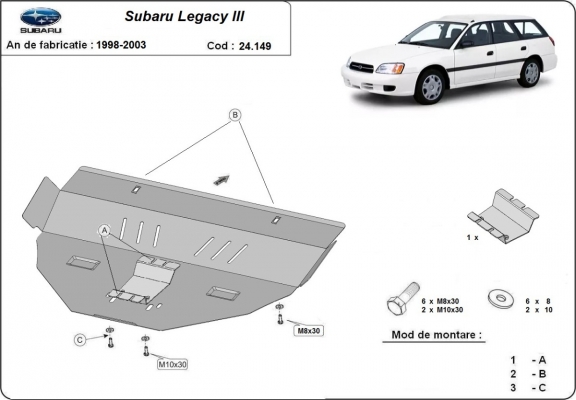 Protection sous moteur et de la boîte de vitesse Subaru Legacy III