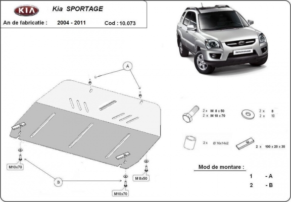 Protection sous moteur et de la boîte de vitesse Kia Sportage