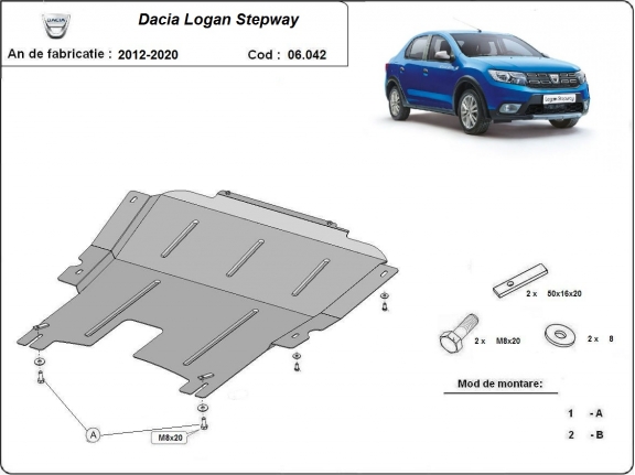 Protection sous moteur et de la boîte de vitesse Dacia Logan 2 Stepway