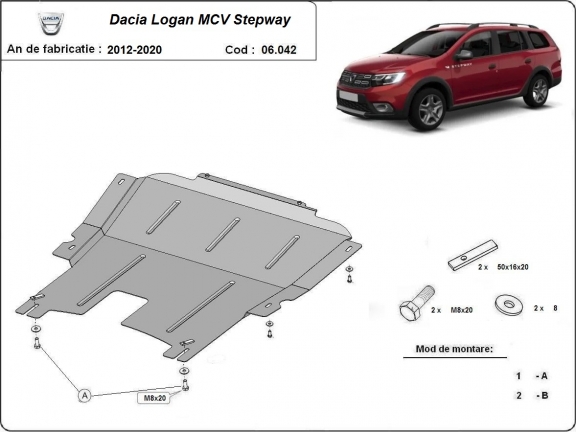 Protection sous moteur et de la boîte de vitesse Dacia Logan MCV Stepway