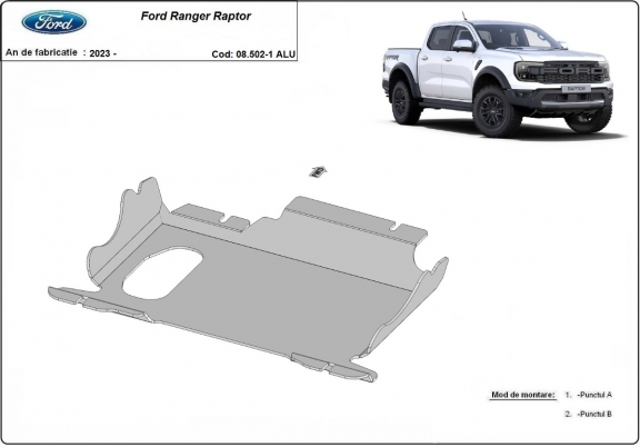 Protection sous moteur et de la boîte de vitesse Ford Ranger Raptor Aluminium