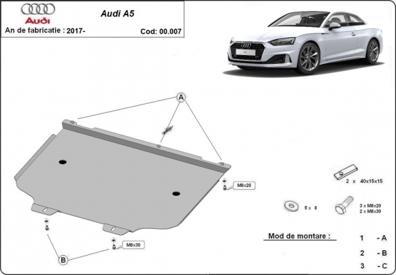 Protection de la boîte de vitesse Audi A5