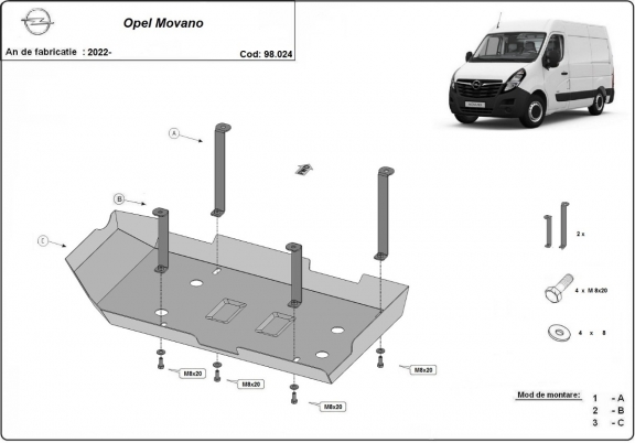Protection réservoir AdBlue Opel Movano C 