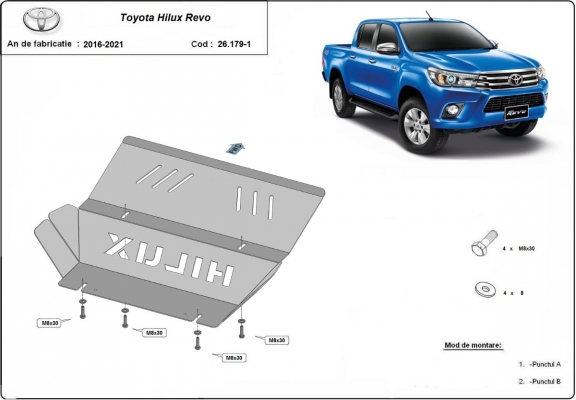 Protection de radiateur Toyota Hilux Revo - Aluminium