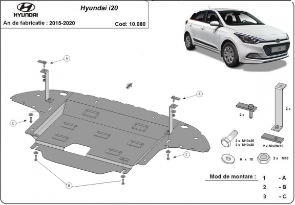 Protection sous moteur et de la boîte de vitesse Hyundai i20