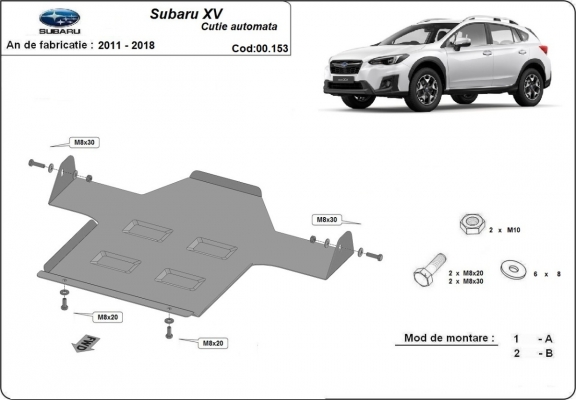 Protection de la boîte de vitesse automatique Subaru XV