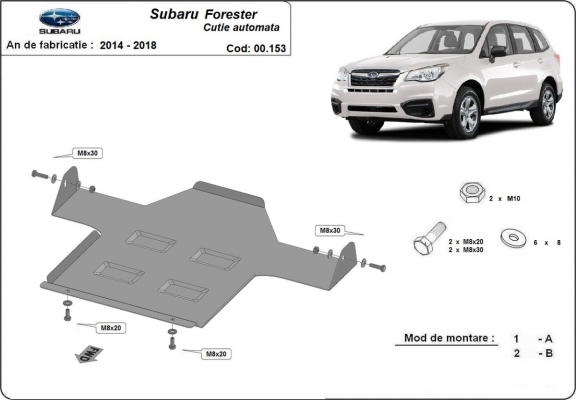 Protection de la boîte de vitesse automatique Subaru Forester 4