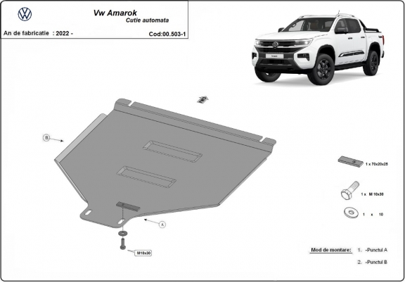 Protection de la boîte de vitesse automatique Volkswagen Amarok 2 