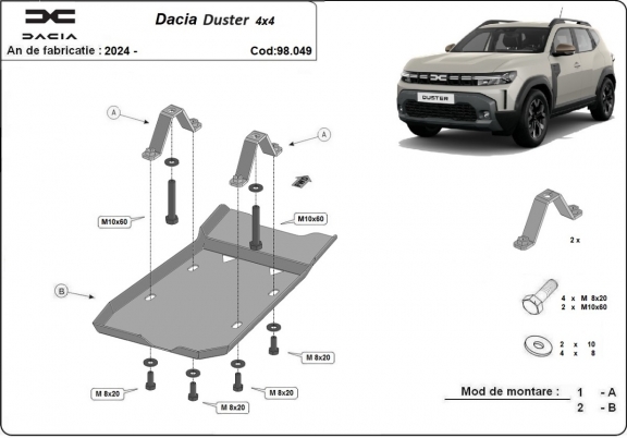 Aluminium protection du différentiel Dacia Duster 4x4