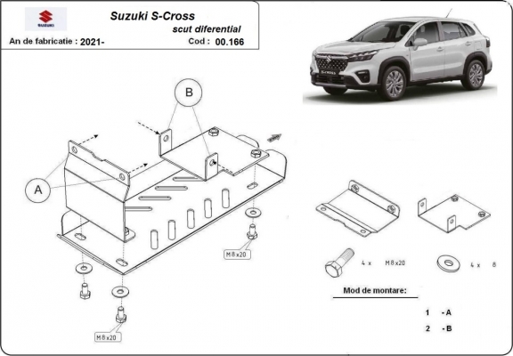 Aluminium protection du différentiel Suzuki S-Cross