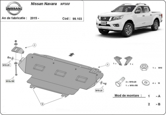 Protection de radiateur Nissan Navara NP300 - D23