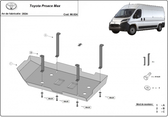 Protection réservoir AdBlue Toyota Proace Max