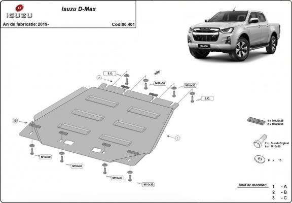 Protection de la boîte de vitesse Isuzu D-Max