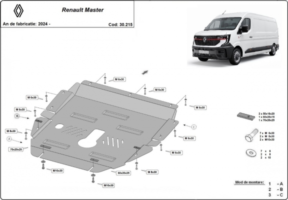 Protection sous moteur et de la boîte de vitesse Renault Master