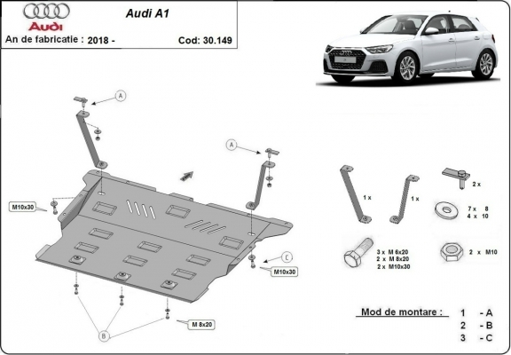 Protection sous moteur et de la boîte de vitesse Audi A1