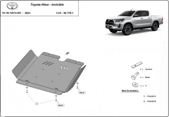Protection de la boîte de vitesse Toyota Hilux Invincible