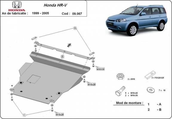 Protection sous moteur et de la boîte de vitesse Honda HR-V