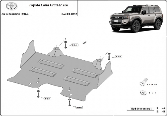 Protection sous moteur Toyota Land Cruiser 250 