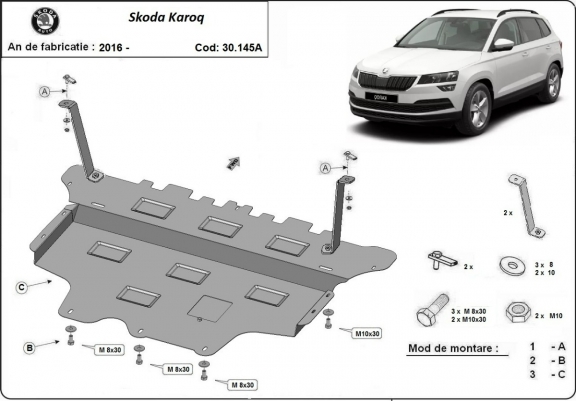 Protection sous moteur et de la boîte de vitesse Skoda Karoq - Boîte de vitesse automatique