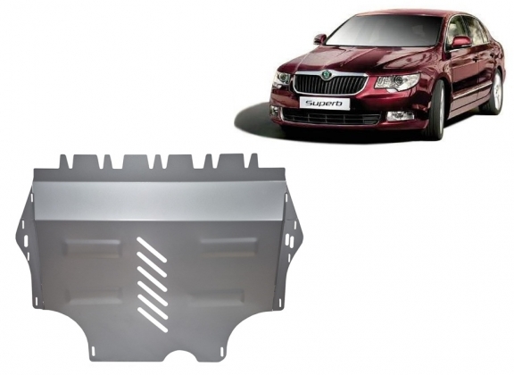 Aluminium protection sous moteur et de la boîte de vitesse Skoda Superb II