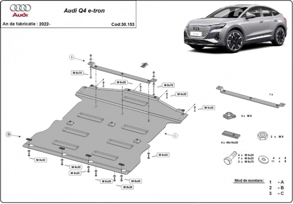 Protection sous moteur et de la radiateur Audi Q4 e-tron