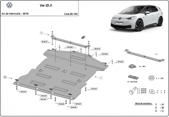 Protection Sous Moteur Volkswagen ID 3