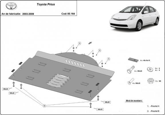 Protection convertisseur catalytique/cat lock Toyota Prius