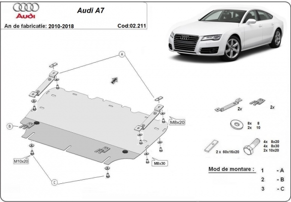 Protection sous moteur et de la radiateur Audi A7